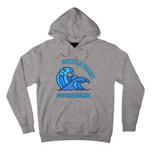 Graphic Myrtle Beach South Carolina Pocket Wave Souvenir Tall Hoodie