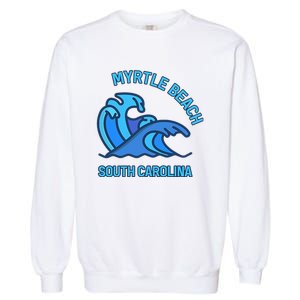 Graphic Myrtle Beach South Carolina Pocket Wave Souvenir Garment-Dyed Sweatshirt