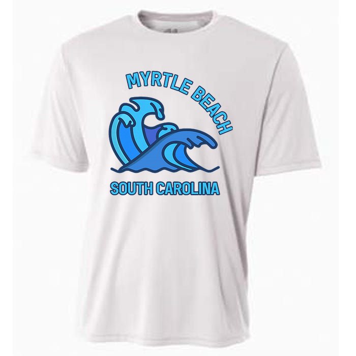 Graphic Myrtle Beach South Carolina Pocket Wave Souvenir Cooling Performance Crew T-Shirt