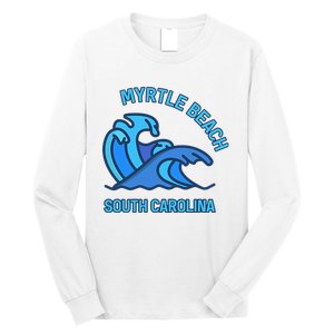 Graphic Myrtle Beach South Carolina Pocket Wave Souvenir Long Sleeve Shirt