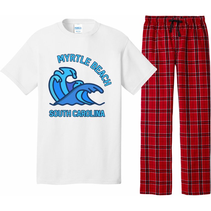 Graphic Myrtle Beach South Carolina Pocket Wave Souvenir Pajama Set