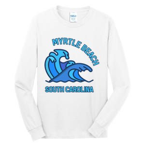 Graphic Myrtle Beach South Carolina Pocket Wave Souvenir Tall Long Sleeve T-Shirt