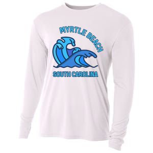 Graphic Myrtle Beach South Carolina Pocket Wave Souvenir Cooling Performance Long Sleeve Crew