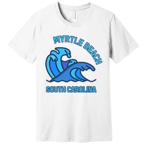 Graphic Myrtle Beach South Carolina Pocket Wave Souvenir Premium T-Shirt