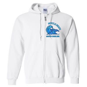 Graphic Myrtle Beach South Carolina Pocket Wave Souvenir Full Zip Hoodie