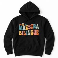 Groovy Maestra Bilingue Spanish Teacher Retro Hoodie