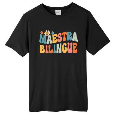 Groovy Maestra Bilingue Spanish Teacher Retro Tall Fusion ChromaSoft Performance T-Shirt