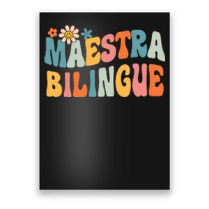 Groovy Maestra Bilingue Spanish Teacher Retro Poster