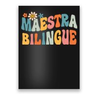 Groovy Maestra Bilingue Spanish Teacher Retro Poster