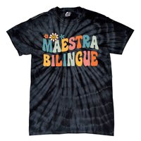 Groovy Maestra Bilingue Spanish Teacher Retro Tie-Dye T-Shirt