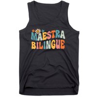 Groovy Maestra Bilingue Spanish Teacher Retro Tank Top