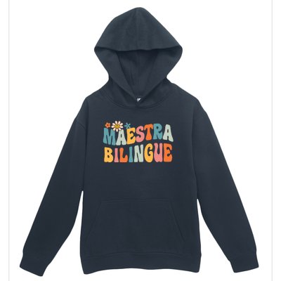 Groovy Maestra Bilingue Spanish Teacher Retro Urban Pullover Hoodie