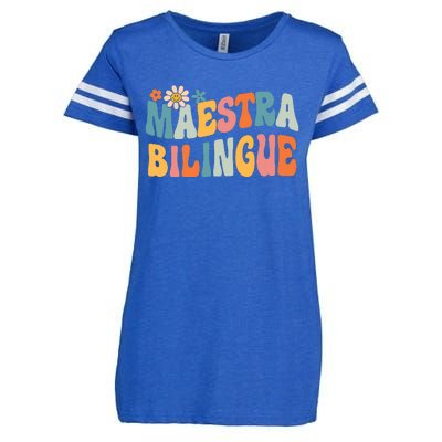 Groovy Maestra Bilingue Spanish Teacher Retro Enza Ladies Jersey Football T-Shirt