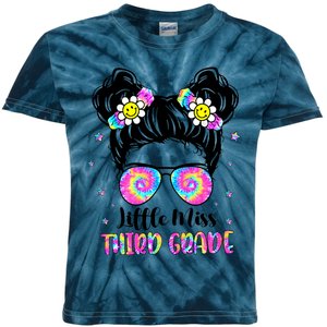 Groovy Messy Bun Third Grade Back To School Kids Tie-Dye T-Shirt