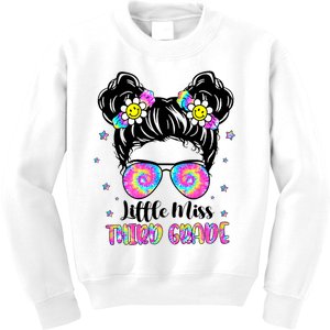 Groovy Messy Bun Third Grade Back To School Kids Sweatshirt