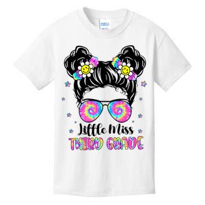 Groovy Messy Bun Third Grade Back To School Kids T-Shirt