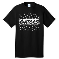 Gators Mascot Back To School Spirit Footprint Heart Leopard Tall T-Shirt