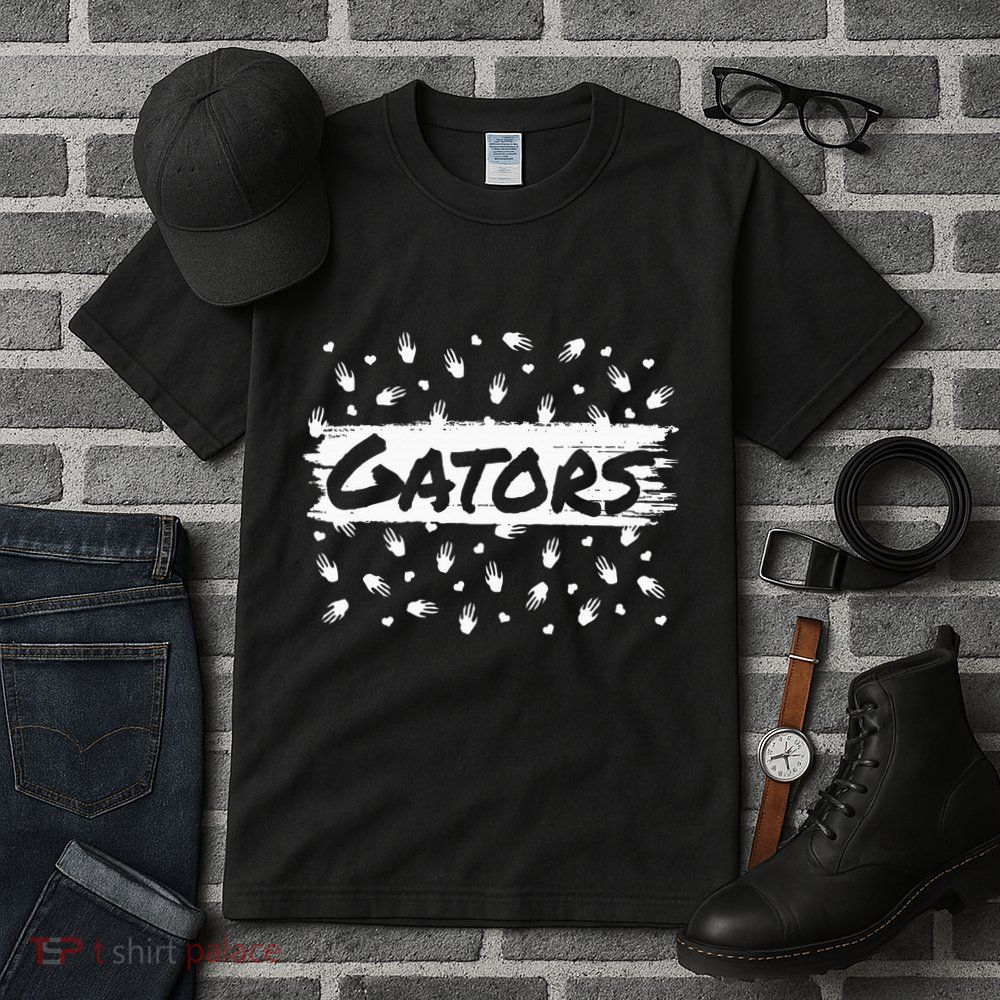 Gators Mascot Back To School Spirit Footprint Heart Leopard Tall T-Shirt