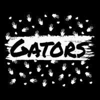 Gators Mascot Back To School Spirit Footprint Heart Leopard Button