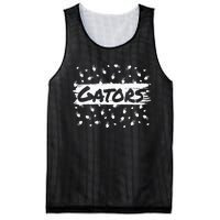 Gators Mascot Back To School Spirit Footprint Heart Leopard Mesh Reversible Basketball Jersey Tank