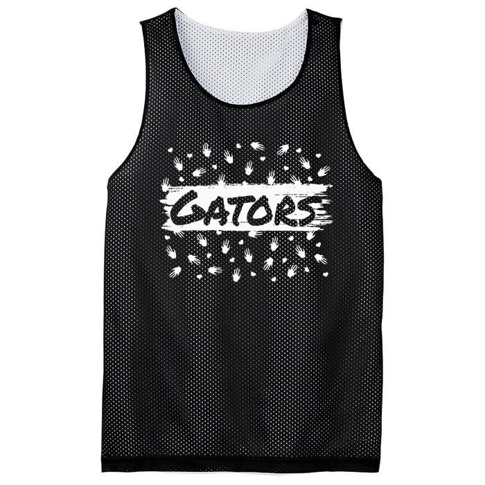 Gators Mascot Back To School Spirit Footprint Heart Leopard Mesh Reversible Basketball Jersey Tank