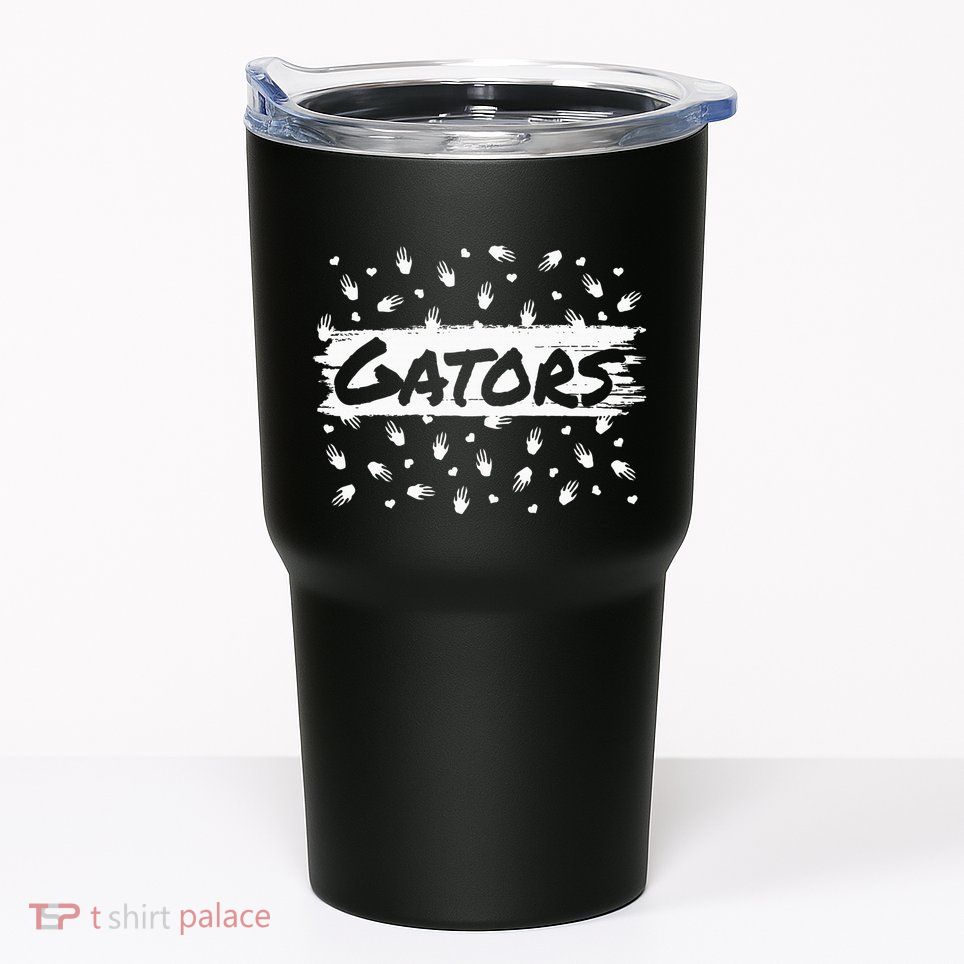 Gators Mascot Back To School Spirit Footprint Heart Leopard Tumbler