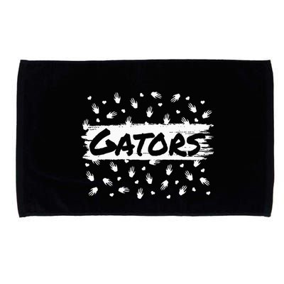 Gators Mascot Back To School Spirit Footprint Heart Leopard Microfiber Hand Towel