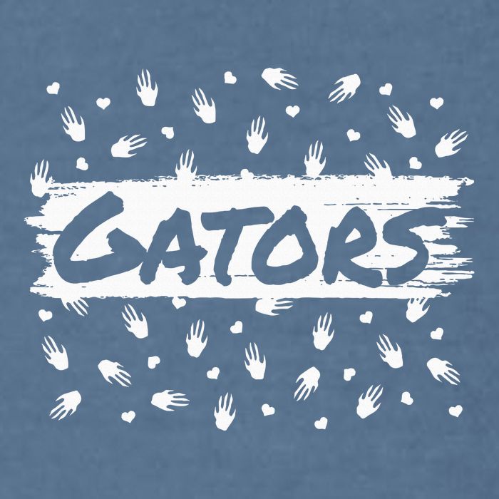 Gators Mascot Back To School Spirit Footprint Heart Leopard Garment-Dyed Sweatshirt