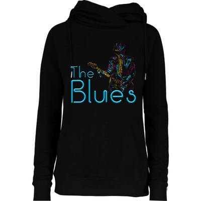 Guitarist Musician Blues Guitar Womens Funnel Neck Pullover Hood