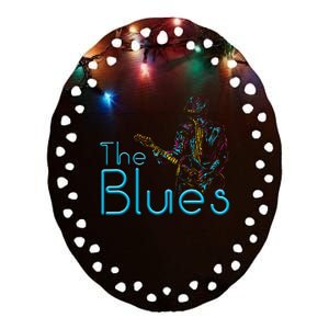 Guitarist Musician Blues Guitar Ceramic Oval Ornament