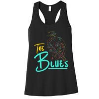 Guitarist Musician Blues Guitar Vintage Blues Music Lover Women's Racerback Tank