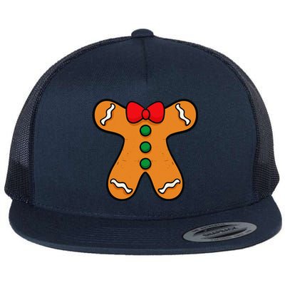 Gingerbread Man Body Costume For Halloween Or Christmas Flat Bill Trucker Hat