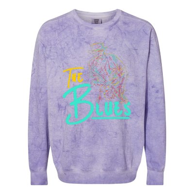 Guitarist Musician Blues Guitar Vintage Blues Music Lover Colorblast Crewneck Sweatshirt