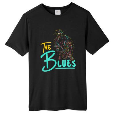 Guitarist Musician Blues Guitar Vintage Blues Music Lover Tall Fusion ChromaSoft Performance T-Shirt