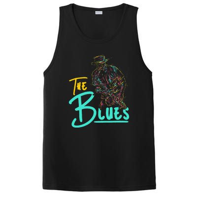 Guitarist Musician Blues Guitar Vintage Blues Music Lover PosiCharge Competitor Tank