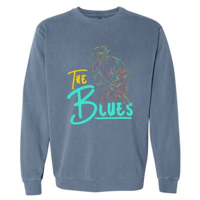 Guitarist Musician Blues Guitar Vintage Blues Music Lover Garment-Dyed Sweatshirt