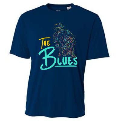 Guitarist Musician Blues Guitar Vintage Blues Music Lover Cooling Performance Crew T-Shirt