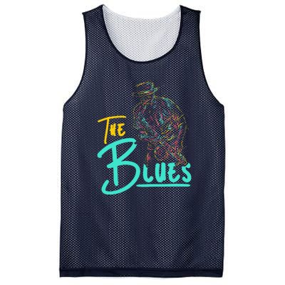 Guitarist Musician Blues Guitar Vintage Blues Music Lover Mesh Reversible Basketball Jersey Tank