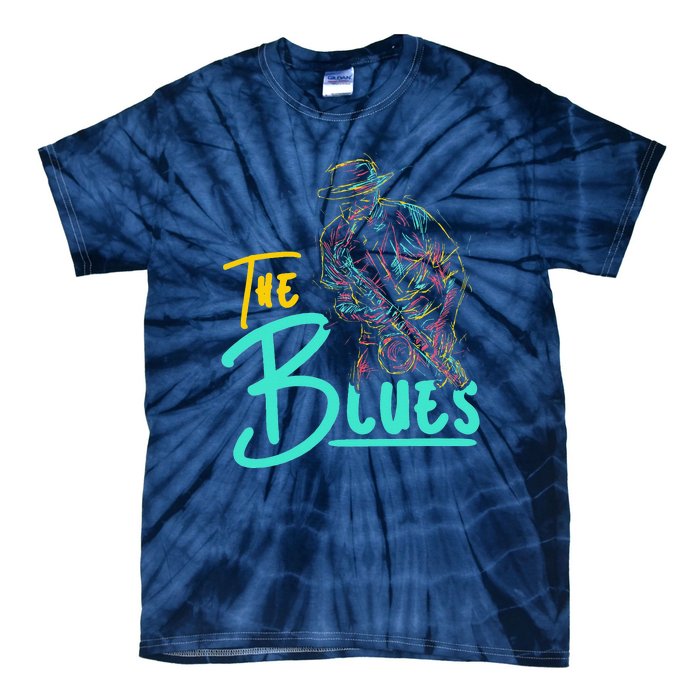 Guitarist Musician Blues Guitar Vintage Blues Music Lover Tie-Dye T-Shirt