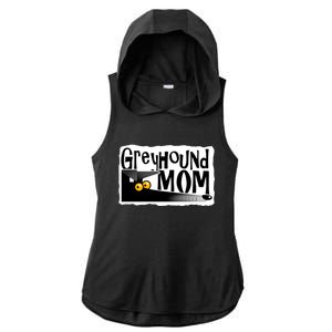 Greyhound Mom (Black) Ladies PosiCharge Tri-Blend Wicking Draft Hoodie Tank