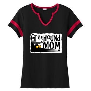 Greyhound Mom (Black) Ladies Halftime Notch Neck Tee