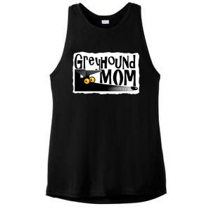 Greyhound Mom (Black) Ladies PosiCharge Tri-Blend Wicking Tank