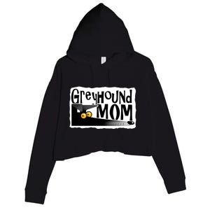 Greyhound Mom (Black) Crop Fleece Hoodie