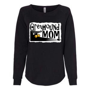 Greyhound Mom (Black) Womens California Wash Sweatshirt