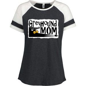 Greyhound Mom (Black) Enza Ladies Jersey Colorblock Tee