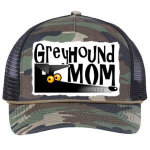 Greyhound Mom (Black) Retro Rope Trucker Hat Cap