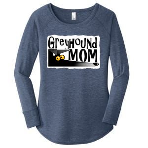 Greyhound Mom (Black) Women's Perfect Tri Tunic Long Sleeve Shirt