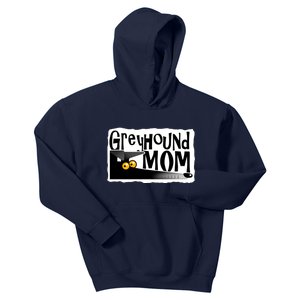 Greyhound Mom (Black) Kids Hoodie