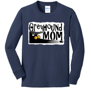 Greyhound Mom (Black) Kids Long Sleeve Shirt