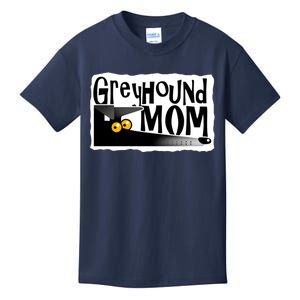 Greyhound Mom (Black) Kids T-Shirt